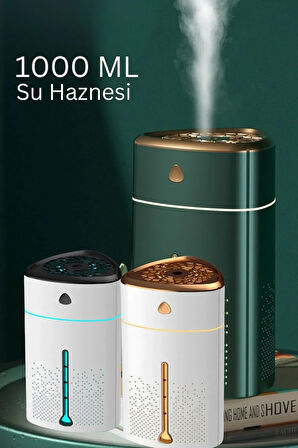 1000 ML Ultrasonik Hava Nemlendirici Işıklı Buhar Makinesi Ve Aroma Difüzörü (5060)