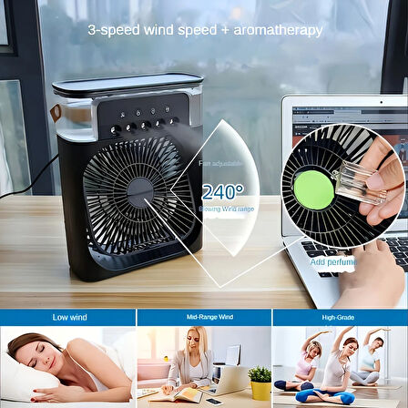Taşınabilir Vantilatör Su Soğutmalı Masaüstü Usb Fan (5060)