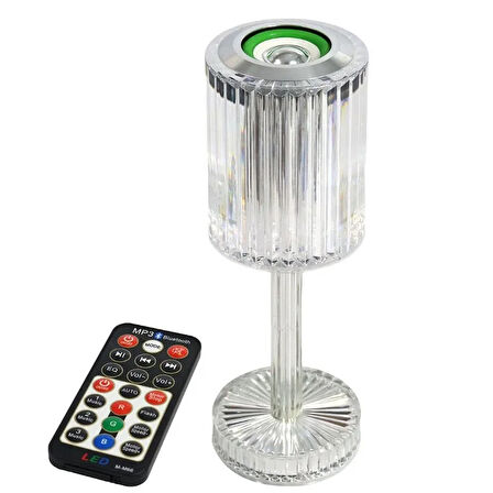 LED Bluetooth Hoparlör Uzaktan Kumandalı Kristal Lamba Masa Lamba (5060)