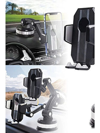 360 Derece Dönebilen Ayarlanabilir Araç Içi Vantuzlu Telefon Tutucu (5060)
