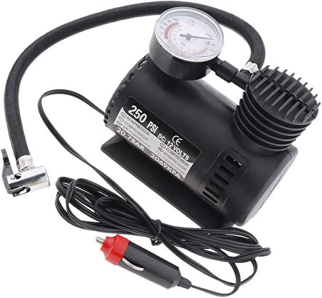 Oto Araç Mini Kompresör Hava Kompresörü 12 V 250 Psı Araba Hava Pompası Lastik Şişirici Taşınabilir (5060)
