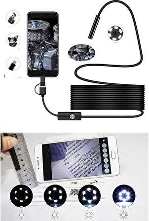10mt Lens 5.5mm Işıklı Endeskop Boroskop Yılan Kamera (5060)