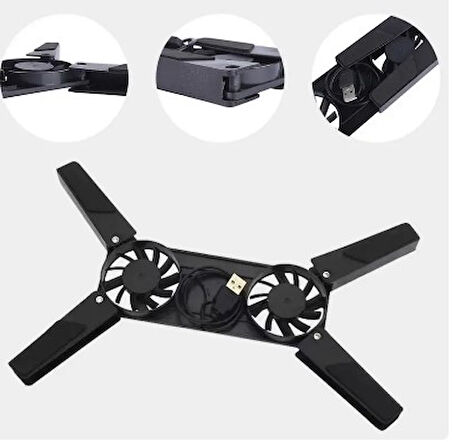 Katlanabilir Laptop Soğutucu 2 fanlı (5060)
