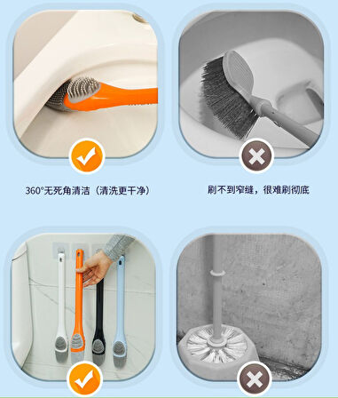 Ördek Tasarımlı Silikon Tuvalet ve İnce Detay Fırçası (5060)