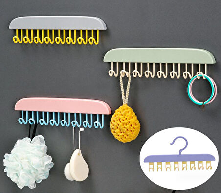 8 Kancalı Çok Amaçlı Yapışkanlı Askı (5060)