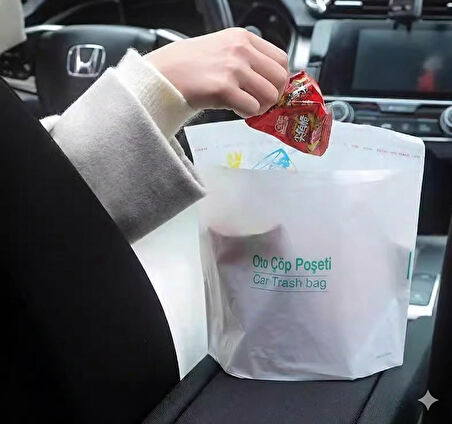 Pratik Su Geçirmez Oto Araba Çöp Poşeti Yapışkanlı 20 Adet (5060)