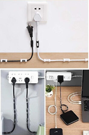 20&amp;apos;li Yapışkanlı Kablo Sabitleyici Şeffaf Klips (5060)