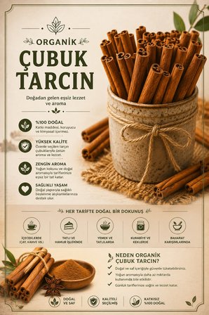 Çubuk Tarçın 60Gr / Kabuk Tarçın / Cinnamon Sticks - Katkısız & Doğal