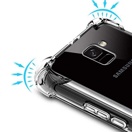 Smcase Samsung Galaxy J6 Darbe Korumalı Silikon Kılıf  Tam Kapatan Cam