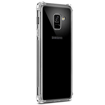 Smcase Samsung Galaxy J4 Darbe Korumalı Silikon Kılıf  Tam Kapatan Cam