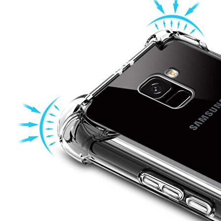 Smcase Samsung Galaxy J4 Darbe Korumalı Silikon Kılıf  Tam Kapatan Cam