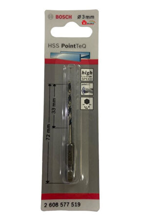 Bosch Pointteq Altıgen Şaftlı Hss Matkap Ucu 3 mm