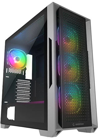 RAMPAGE RADIANT V1 TEMPERLİ CAM+MESH 4xARGB FAN+HUB E-ATX EXCLUSIVE GAMING KASA SIYAH