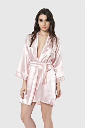 Arias Closet Somon Kısa Saten Sabahlık OZN-12540