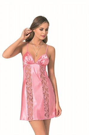 Arias Closet Pembe Kısa Saten Gecelik OZN-12727