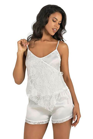 Arias Closet Ekru Saten Şort Takımı 9204 OZN-22532