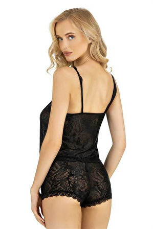Arias Closet Siyah Saten Şort Takımı 9220 OZN-22603