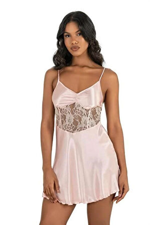 Arias Closet Somon Kısa Saten Gecelik 8239 OZN-22641