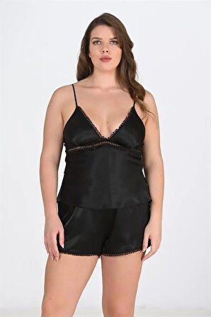 Arias Closet Büyük Beden Siyah Şort Takımı OZN-22657