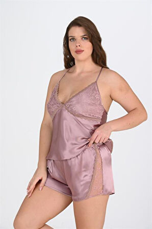 Arias Closet Büyük Beden Vizon Şort Takımı OZN-22658