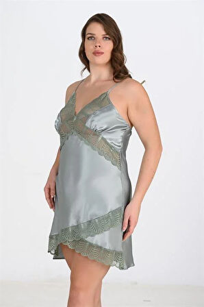 Arias Closet Büyük Beden Yeşil Gecelik 2113 OZN-22670