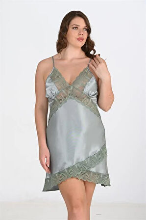 Arias Closet Büyük Beden Yeşil Gecelik 2113 OZN-22670