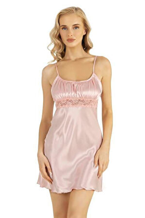 Arias Closet Somon Kısa Saten Gecelik 8208 OZN-22704