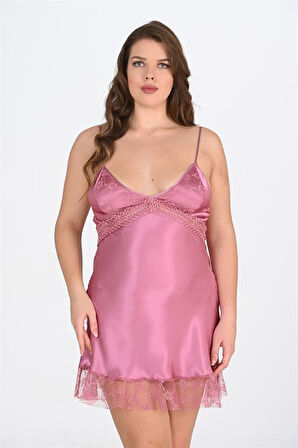 Arias Closet Büyük Beden Gülkurusu Gecelik OZN-22717