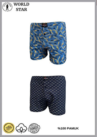 Aria's Closet 2'li Likralı Pamuklu Renkli Erkek Boxer