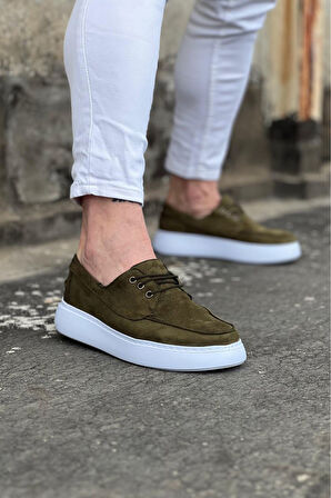  WG508 Haki Süet Ortopedik Taban Erkek Casual Ayakkabı