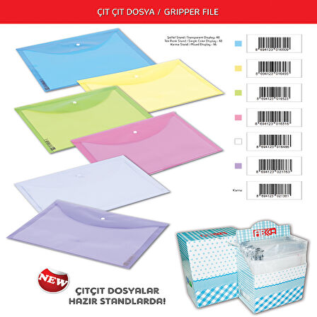 Abka Çıtçıtlı Dosya Karışık-12-LI-PKT