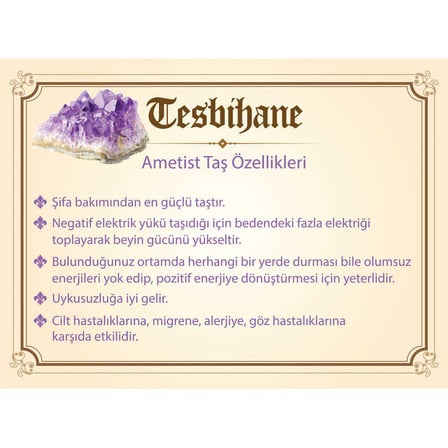 Hem Bileklik - Hem Kolye - Hem Tesbih 99lu Mor Ametist Doğaltaş Aksesuar