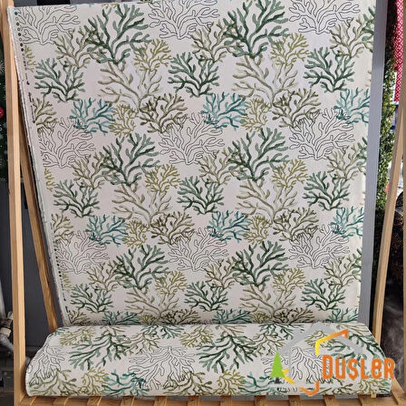 Yeşil Mercan Desenli Su ve Leke İtici Panama Keteni Küçükçalık Premier Duck Kumaş Bezi 100x180