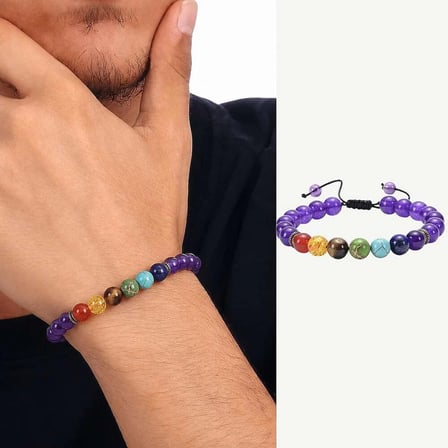 Makrome Örgülü Küre Kesim Mavi Akik Doğaltaş Çakra Erkek Bileklik
