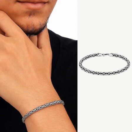 925 Ayar Gümüş 2 mm Erkek Kral Bileklik
