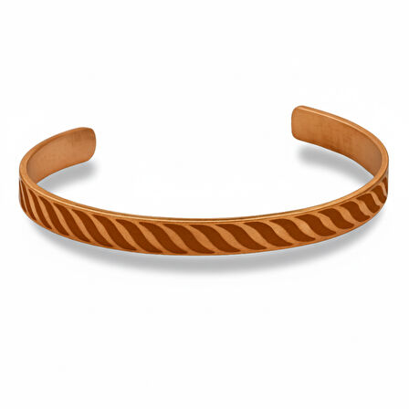 Erkek Bakır Bileklik - Modern Tasarım - Esnek Yapılı