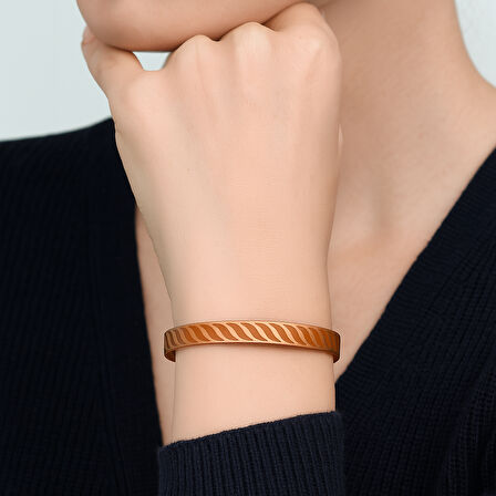 Kadın Bakır Bileklik - Modern Tasarım - Esnek Yapılı