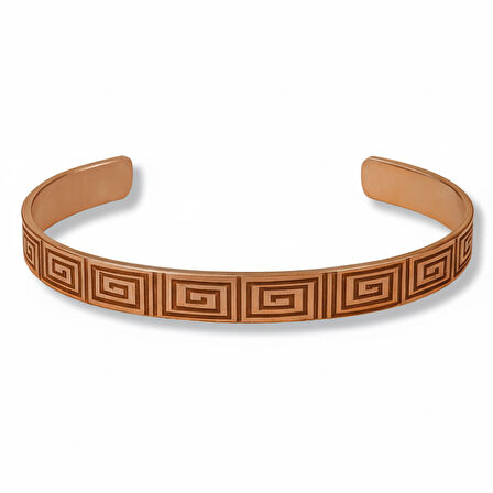 Kadın Bakır Bileklik - Greek Desenli - Esnek Yapılı