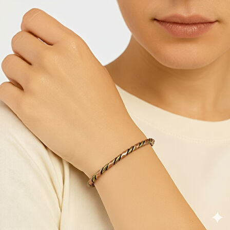 Kadın Bakır Pirinç Bileklik - Otantik Burma Tasarım - Ayarlanabilir Yapı