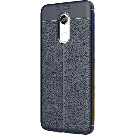 Smcase Xiaomi Redmi 5 Plus Deri Dokulu Silikon Kılıf  Nano Ekran Koruyucu