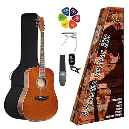 SX SD104KBR Akustik Gitar (Kahverengi)