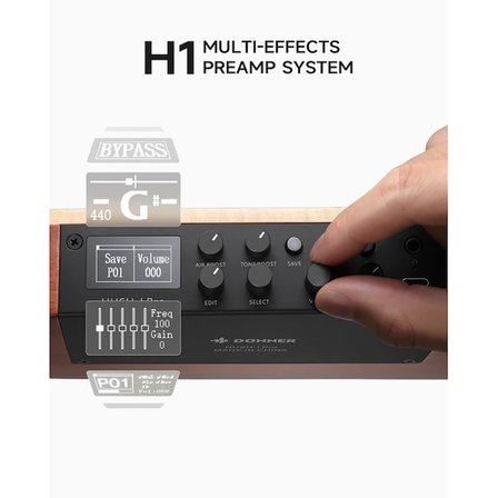 Donner Hush-I Pro Elektro Akustik Gitar (Natural Ladin)