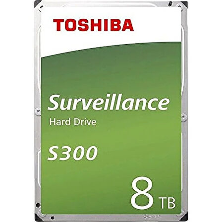 TOSHIBA 3.5 S300 8TB 7200RPM 256MB SATA3 Güvenlik HDD HDWT380UZSVA (Güvenlik 7/24)