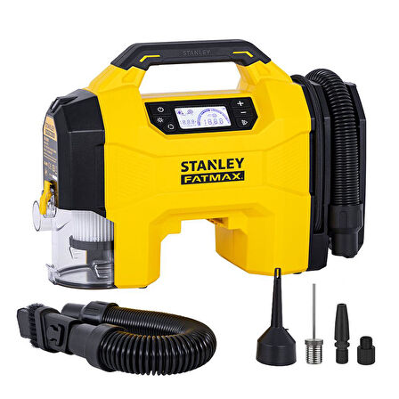 STANLEY SXVI02001 12V/18V 160 PSI Dijital Göstergeli Lastik&amp;Yatak Şişirme+Araç Süpürgesi (Akü Dahil Değildir) SXVI02001