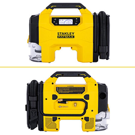 STANLEY SXVI02001A 12V/18V 2Ah Li-ion Şarjlı 160 PSI Dijital Göstergeli Lastik&amp;Yatak Şişirme Pompası+Araç Süpürgesi