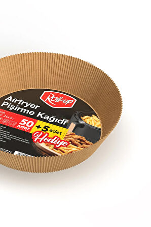 Airfryer Pişirme Kağıdı Yuvarlak 20cm 50 + 5 Adet (5 Adet Hediye)