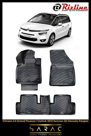 Rizline Citroen C4 Grand Picasso 7 Koltuk 2014 Model 3D Havuzlu Paspas