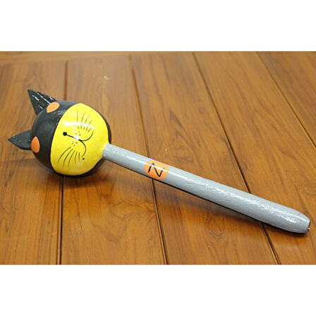 Periboia Ahşap Kedili Batman Marakas Tekli 