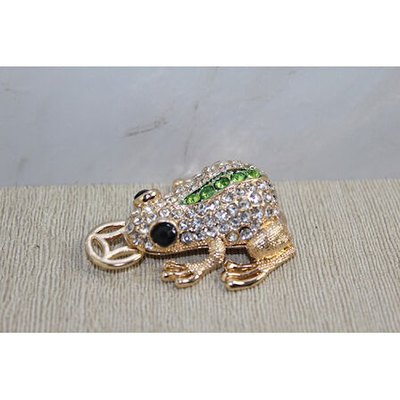 Periboia Swarovski Taşlı Minik Figür - Kurbağa 