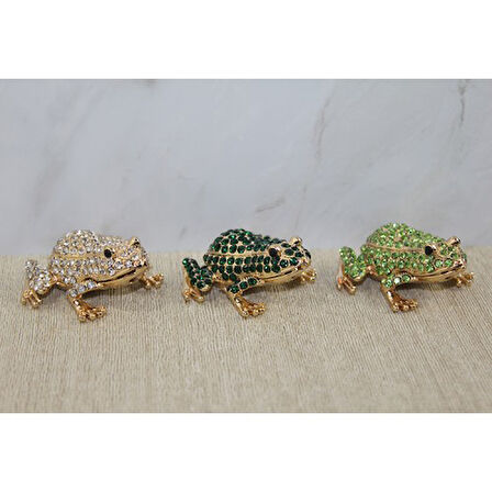 Periboia Swarovski Taşlı Minik Figür - Kurbağa Model 2